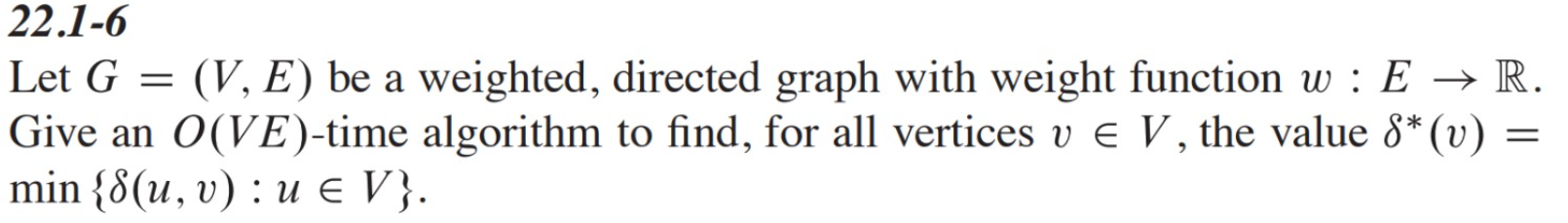  Let G=(V,E) be a weighted, directed graph with weight function w:ER.