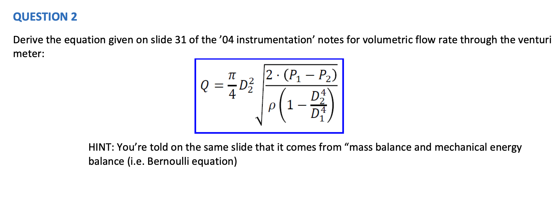 DERIVE THE EQ GIVEN IN THE QUESTION Derive the equation given on