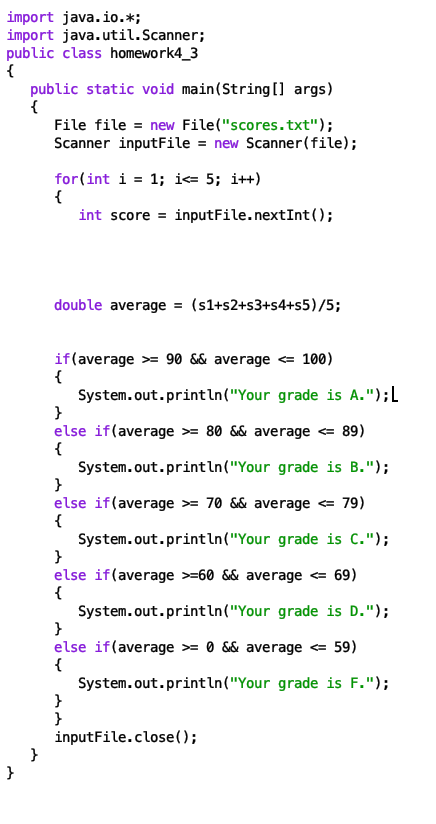 how to only read five lines of a file and calculate the