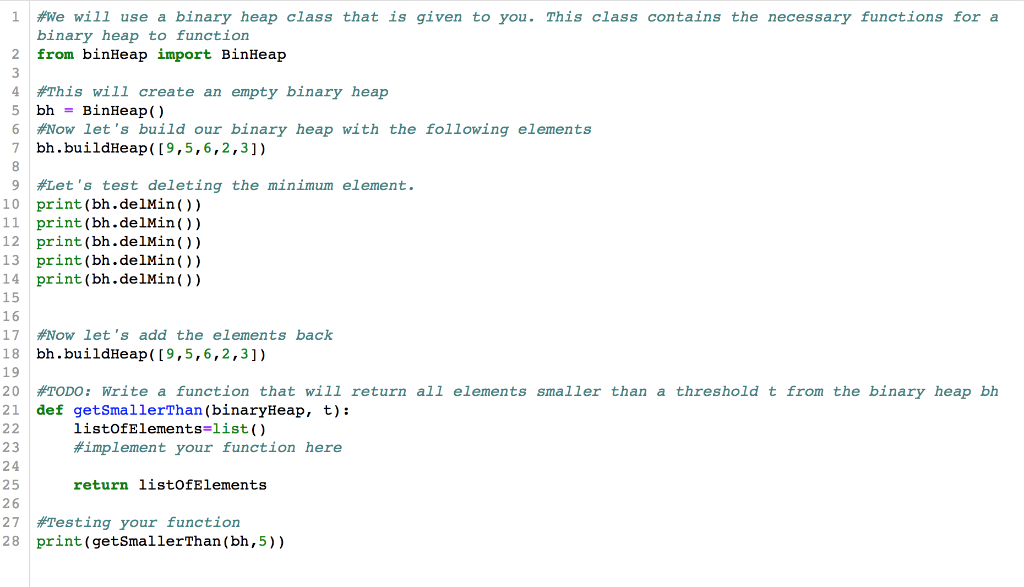 all nodes less than some value, X, in a binary heap. Your