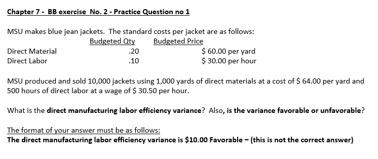  Chapter 7- BB exercise No. 2 -Practice Question no1 MSU makes