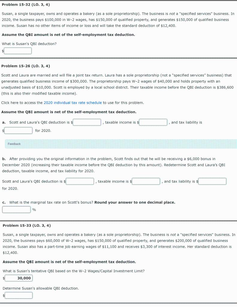 taxable income before the QBI deduction of $200,000. Thad, a CPA, operates
