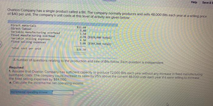  Help Save & E Ovation Company has a single product called