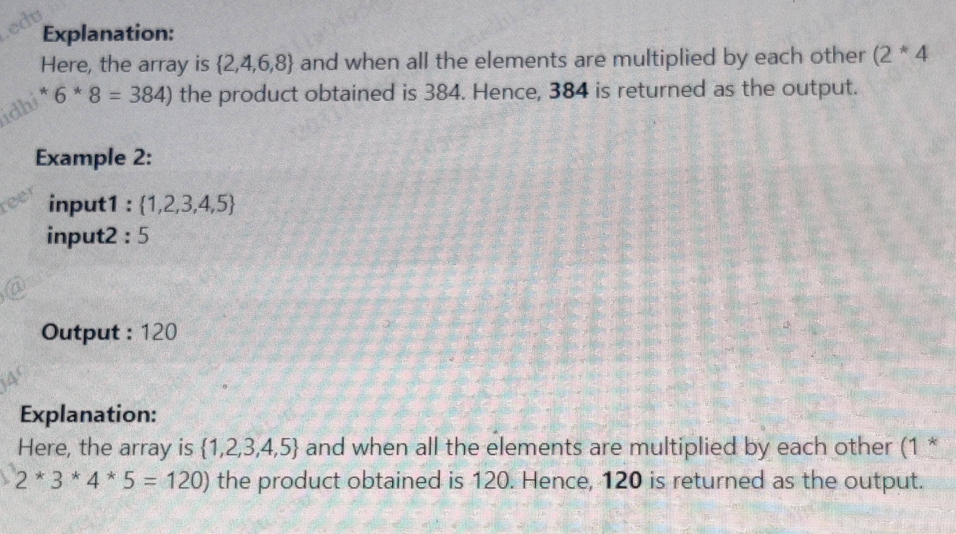  Product of an Array You are given an integer array A