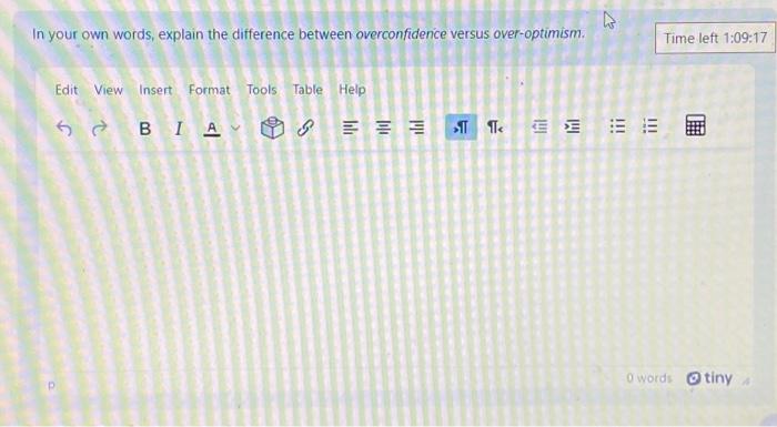  In your own words, explain the difference between overconfidence versus over-optimism.