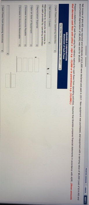 comparative statement of financial position of Bramble Corporation as at December 31,