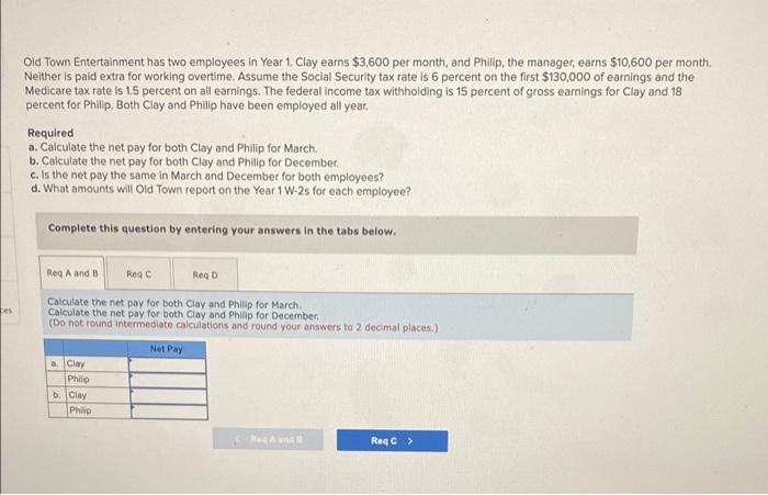  Req A and B Req C Req D Old Town Entertainment