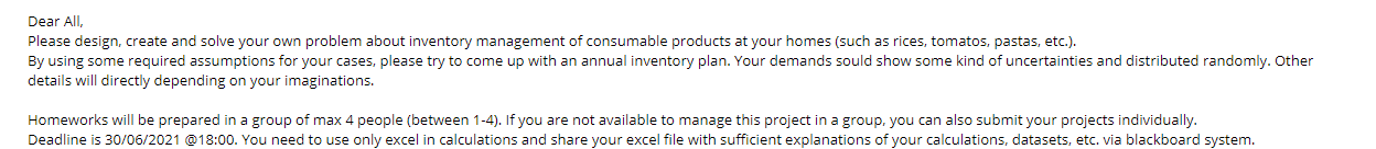  Dear All Please design, create and solve your own problem about