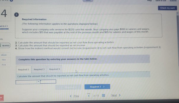  Help SaveEx Subm Check my work Required information The following information