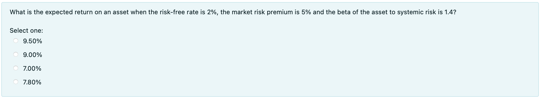 homework help please What is the expected return on an asset when