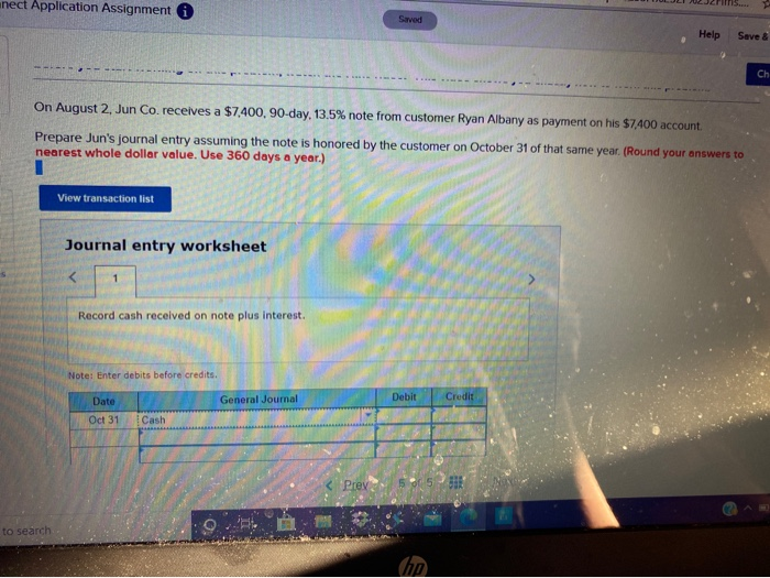  nect Application Assignment i Saved Help Save & Chi On August