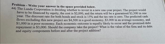 solve this not in excel but by hand and explain every step