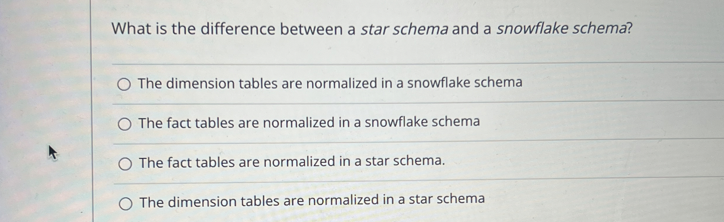  What is the difference between a star schema and a snowflake