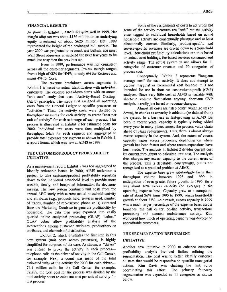 profitability information? American Investment Management Services (AIMS) Kim Davis, Executive Vice President