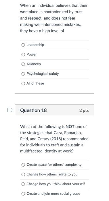 When an individual believes that their workplace is characterized by trust
