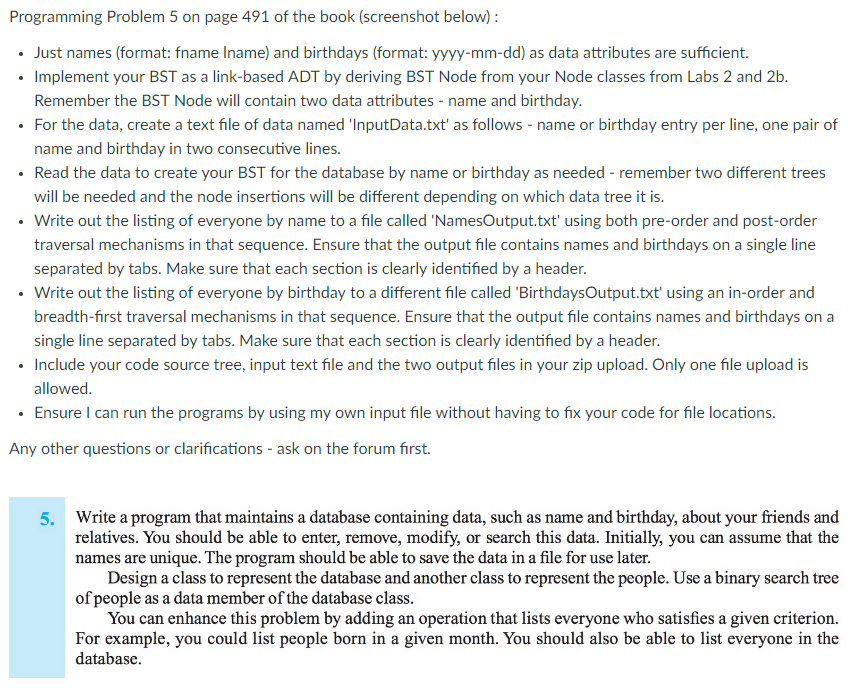 Please program the following question in C++ and include an output example