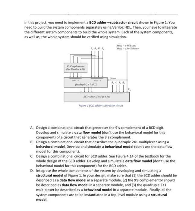 please i need full answer In this project, you need to implement