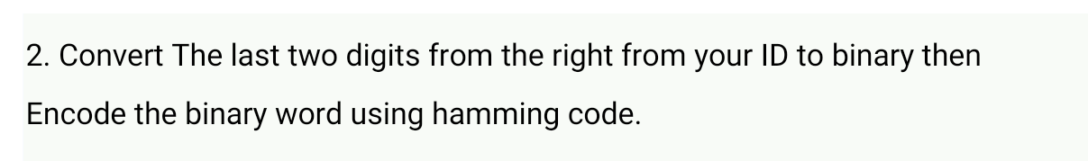  Convert The last two digits from the right from your ID