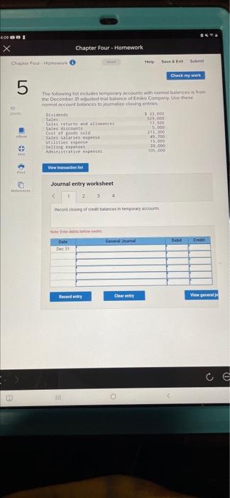 00 SE 5.00 TO Journal entry worksheet Dule Geet De Recond Claw