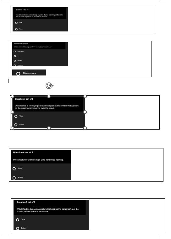  Autodesk AutoCAD 2D Drafting, Creating Text and Table Multiple Choice questions