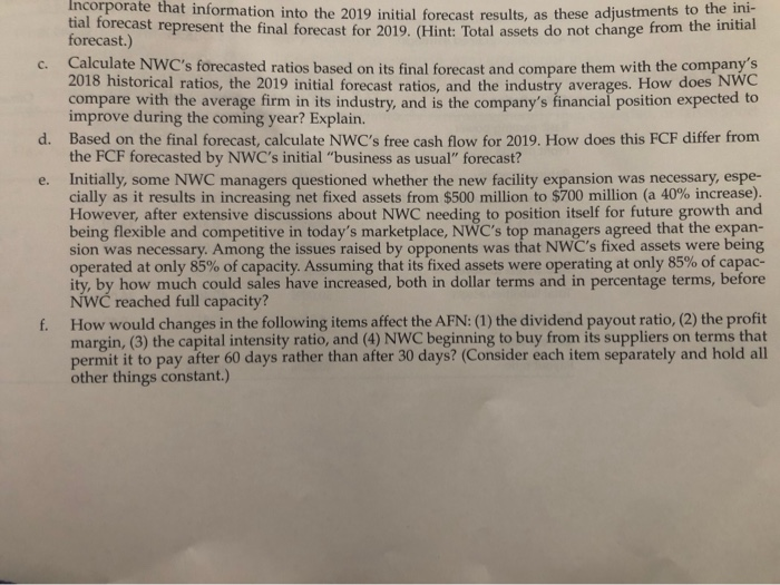 up Chapter 17 Financial Planning and Forecasting INTEGRATED CASE NEW WORLD CHEMICALS