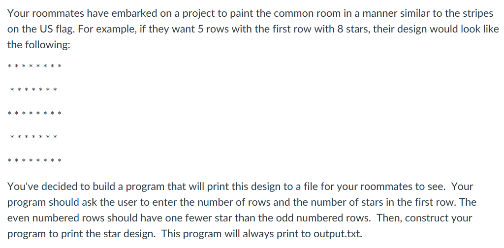 = [ Select ] printf( How many rows for your star design?1n"):