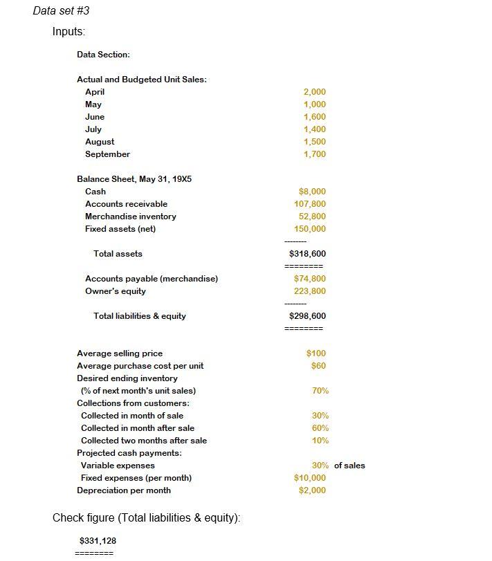 to use any of these sets of data and have the answers