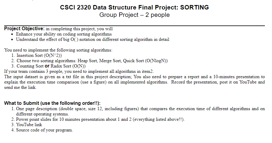  Project Objective: in completing this project, you will Enhance your ability