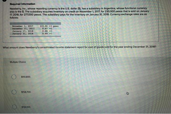  Required Information Newberry, Inc., whose reporting currency is the U.S. dollar