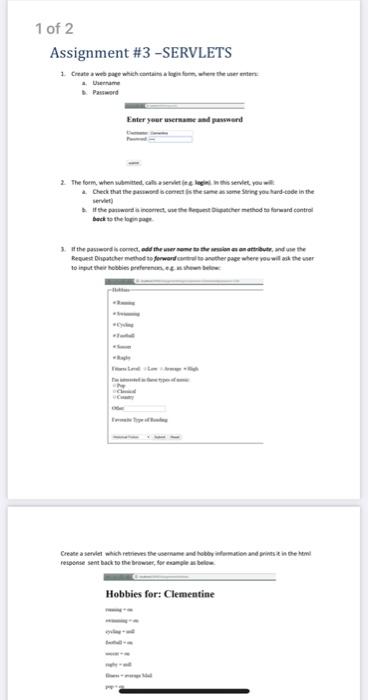  2. The form, when whenitoet, call a serviet it in legini