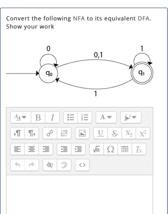I hope it dissolves quickly in 10 minutes Convert the following NFA