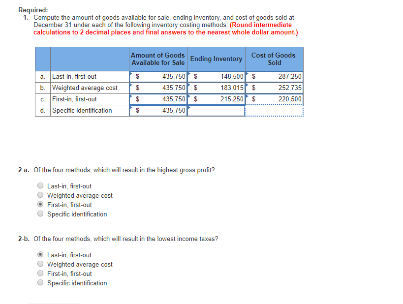 and the process in detail of how to calculate them. Thanks~ PA7-1