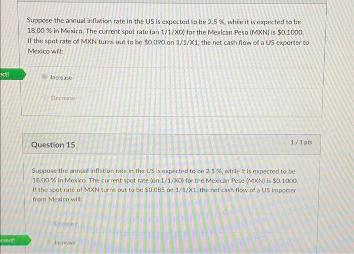 problems Given the information: Interest rate in US (Rh): Interest rate in