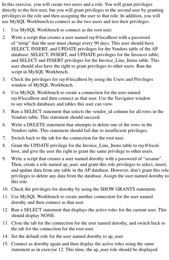  I need som help with this sql project. In this exercise,