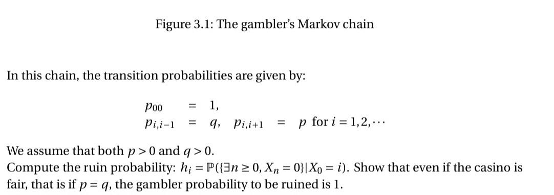 The process is started in state 1 ; find the probability that