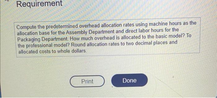 51,060,500 of manulacturing overhead has been divided into two cost pools. Assembly