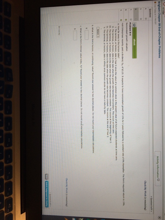  Brigham Chapter 09 End-of-Chapter Problems Activity Information Check My Work (a