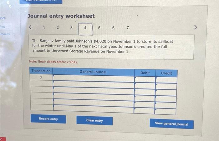 entries at year-end are avallable: a. Johnson's winterized (cleaned and covered) three