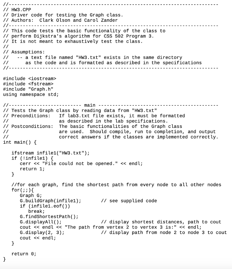 they exist), output a shortest path table, and output individual paths when