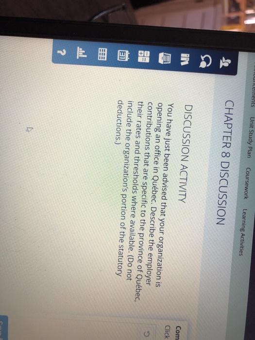  uncements Unit Study Plan Coursework Learning Activities CHAPTER 8 DISCUSSION ii
