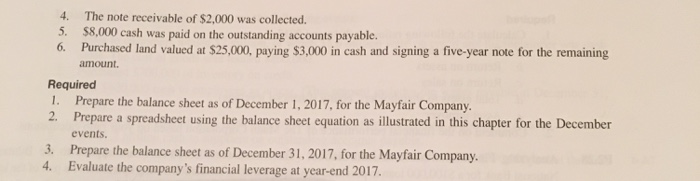 identify how each of the above events affect the balance sheet equation