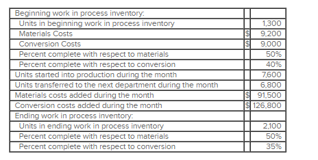 Hache Corporation uses the weighted-average method in its process costing system. Data