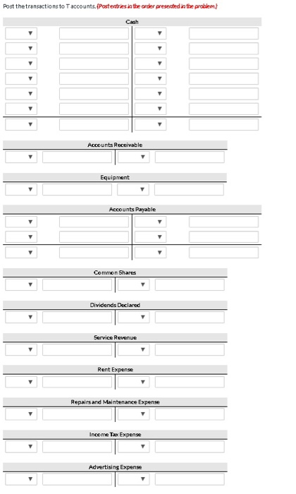in business, are presented below: Sept. 1 Issued common shares in exchange