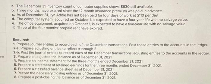 I need the second part also, parts a - f a. The