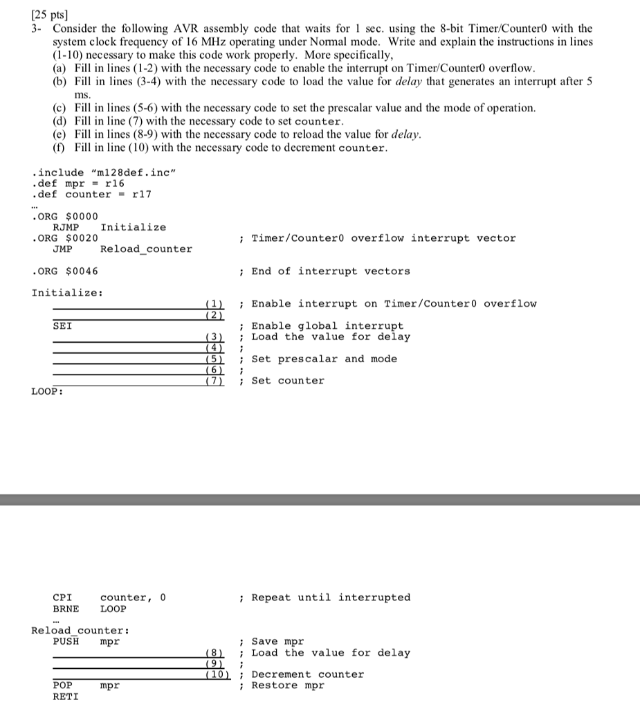  Computer Organization and Assembly Language Programming [25 pts] 3- Consider the
