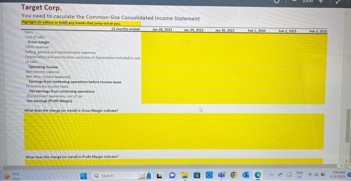 does the chance (or trend) in Gross Margin indicate? Target Corp. Consolidated