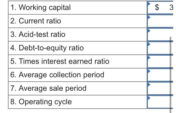 Net income & $845,040 \\ \hline \hline \end{tabular} Account balances at the