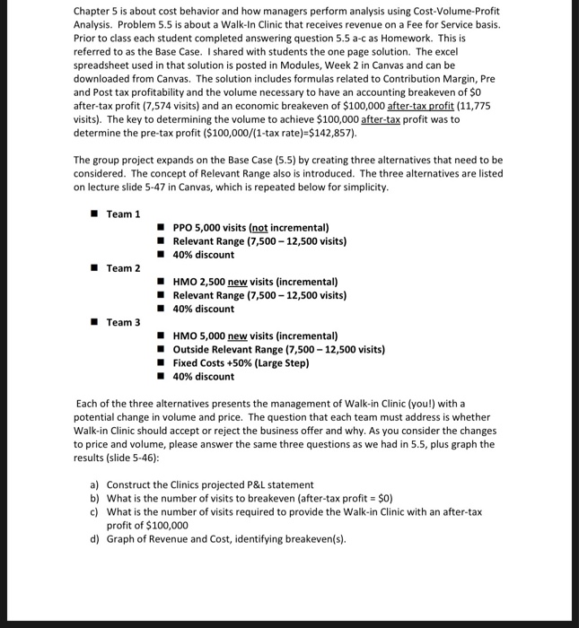  I am team 2 Chapter 5 is about cost behavior and