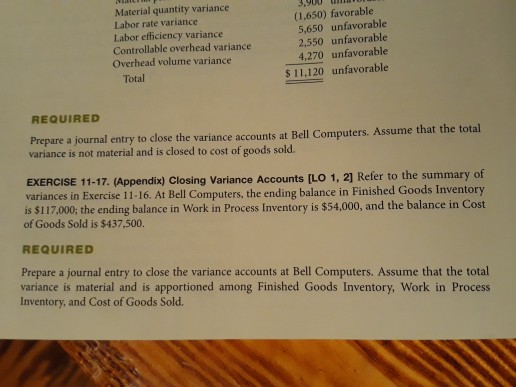  please show all work Material quantity variance Labor rate variance Labor