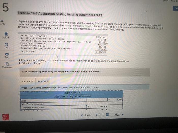 1. Prepare this company's income statement for its first month of
